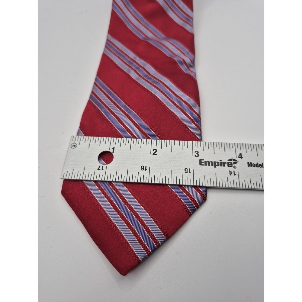 346 Brooks Brothers Men's Silk Tie Red Blue Striped Design USA Made Repp Tie - Picture 3 of 4